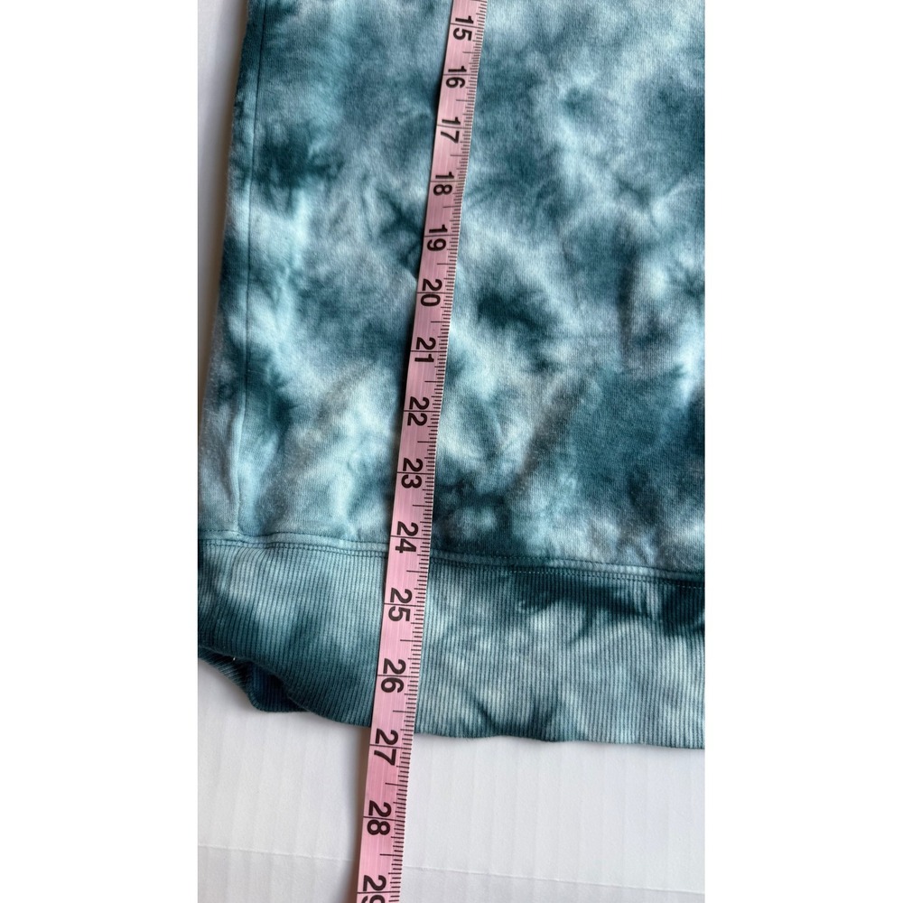 Athleta Coaster Luxe Sweatshirt Teal Tie Dye Pullover Crew Neck Tall Large LT - Picture 5 of 6
